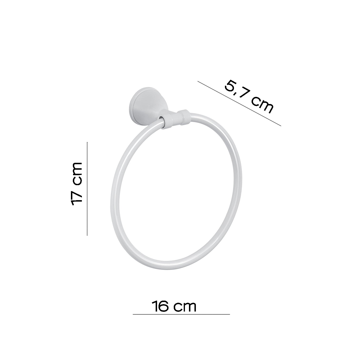 Porta asciugamani ad anello in Acciaio Inox Genziana di Gedy - Bianco by CeramicStore | Lo specialista del tuo bagno