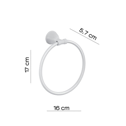 Porta asciugamani ad anello in Acciaio Inox Genziana di Gedy - Bianco by CeramicStore | Lo specialista del tuo bagno