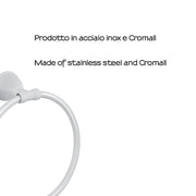 Porta asciugamani ad anello in Acciaio Inox Genziana di Gedy - Bianco by CeramicStore | Lo specialista del tuo bagno