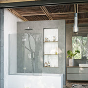 Parete Vasca a due pannelli cm 120 in cristallo trasparente da 6 mm temperato modello Ermes by CeramicStore | Lo specialista del tuo bagno