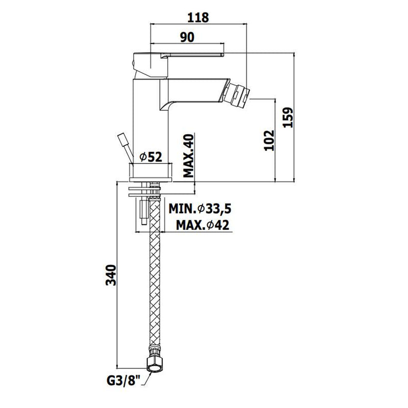 Miscelatore bidet monocomando senza piletta serie Ringo modello RIN131CR cromo Paffoni by CeramicStore | Lo specialista del tuo bagno