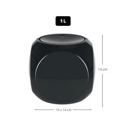 Pattumiera 1L a forma di Dado con coperchio basculante - Nero by CeramicStore | Lo specialista del tuo bagno