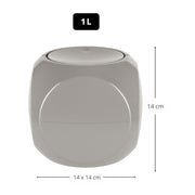 Pattumiera 1L a forma di Dado con coperchio basculante - Tortora by CeramicStore | Lo specialista del tuo bagno