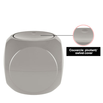 Pattumiera 1L a forma di Dado con coperchio basculante - Tortora by CeramicStore | Lo specialista del tuo bagno