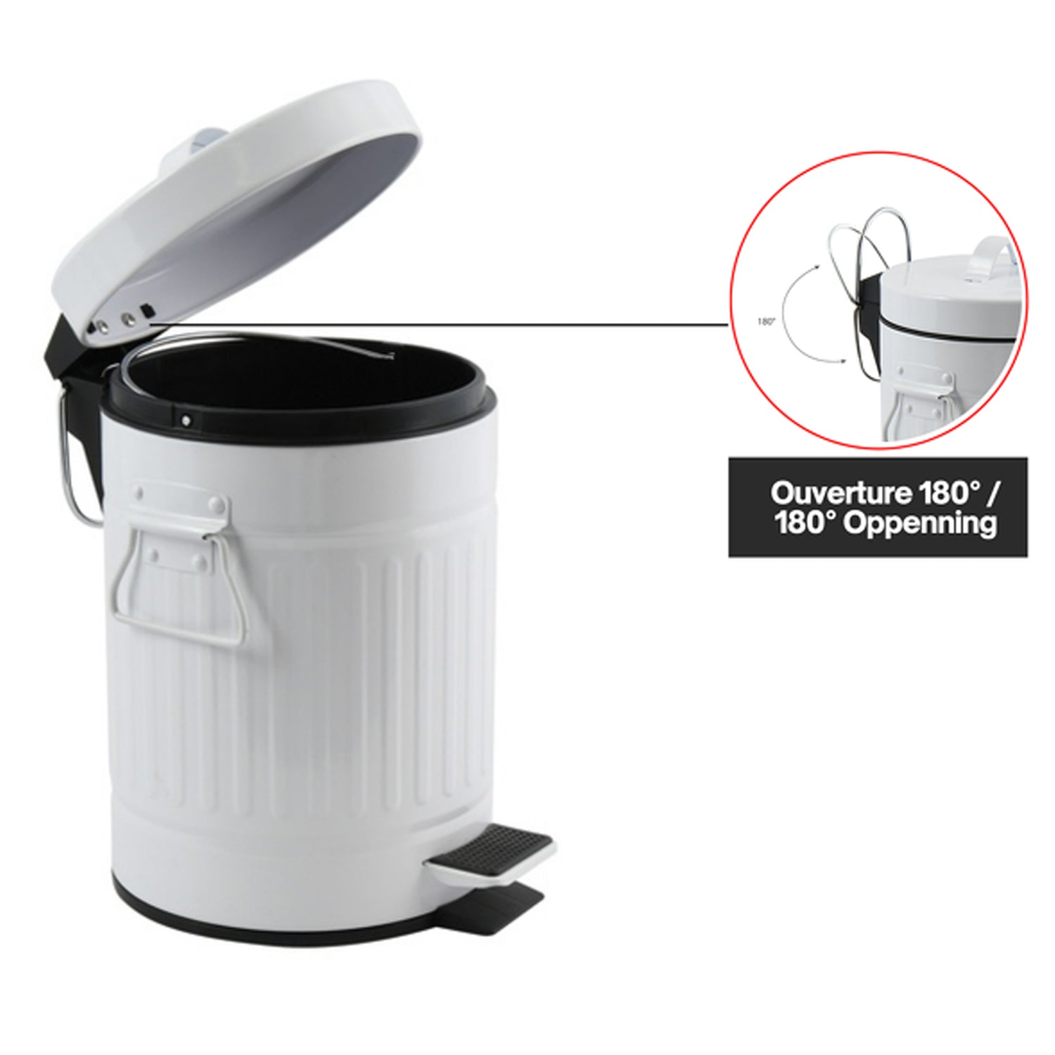 Pattumiera a pedale in Acciaio da 3L modello Habana - Bianco by CeramicStore | Lo specialista del tuo bagno