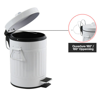 Pattumiera a pedale in Acciaio da 3L modello Habana - Bianco by CeramicStore | Lo specialista del tuo bagno