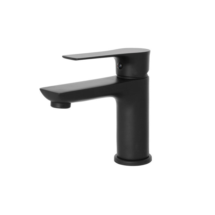 MISCELATORE LAVABO NERO OPACO SERIE FLAT