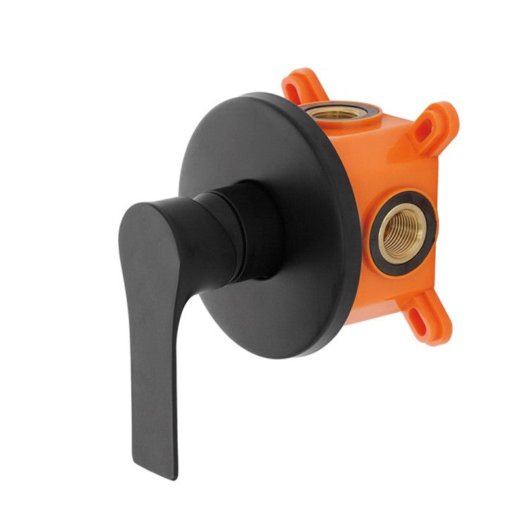 MISCELATORE AD INCASSO DOCCIA NERO MATTO SERIE FLAT