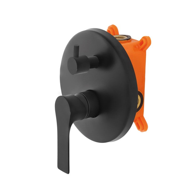 MISCELATORE INCASSO DOCCIA CON DEVIATORE NERO OPACO FLAT