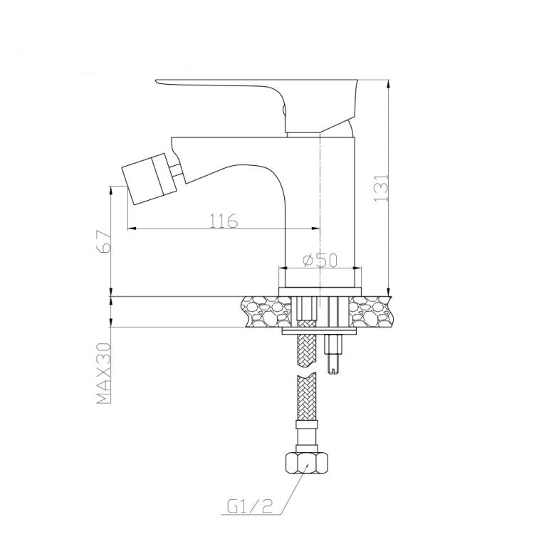 Kit miscelatore lavabo + bidet RubiFlux serie Silvia con scarico clic-clac - Nero Opaco
