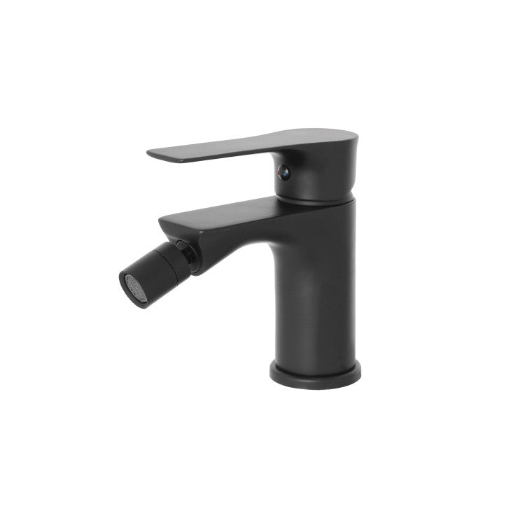 Kit miscelatore lavabo + bidet + doccia RubiFlux serie Silvia con scarico clic-clac - Nero Opaco