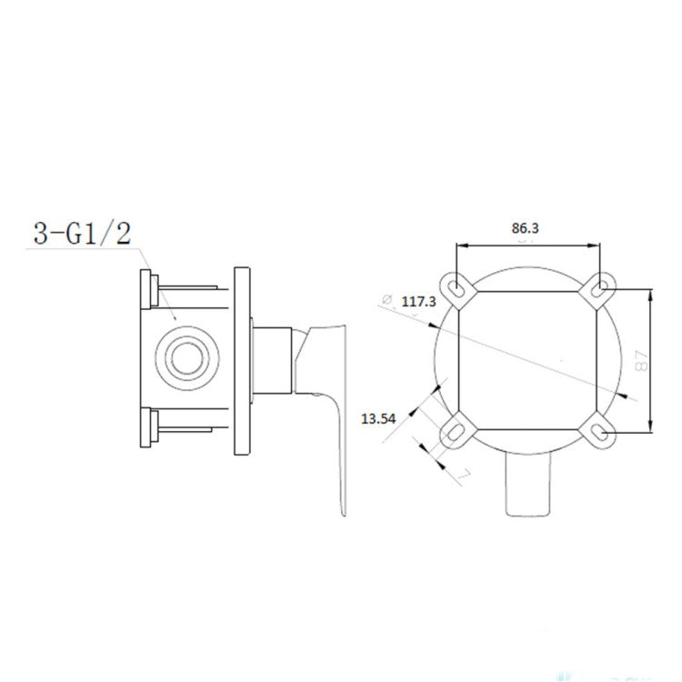 Kit miscelatore lavabo, bidet e doccia RubiFlux serie Arkon con scarico clic-clac - Cromo