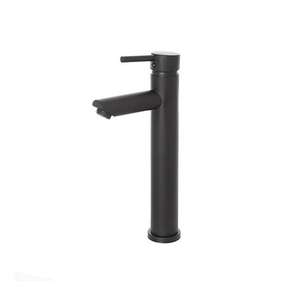 Miscelatore monocomando lavabo alto RubiFlux serie Paris Modello Noir in acciaio inox - Nero Opaco