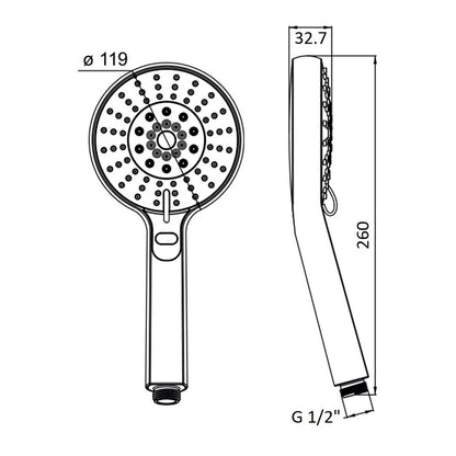 Doccia idromassaggio Diamante anticalcare abs con 5 funzioni by CeramicStore | Lo specialista del tuo bagno