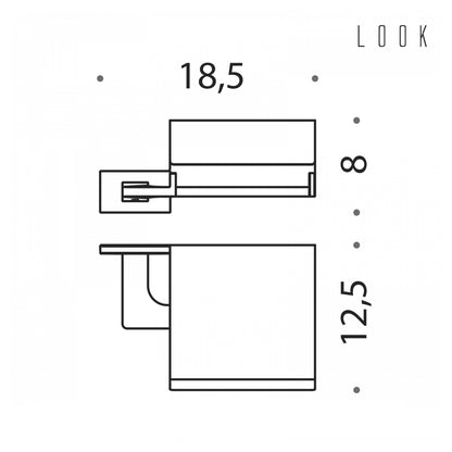 Porta rotolo coperto nero collezione Look  di Colombo Design