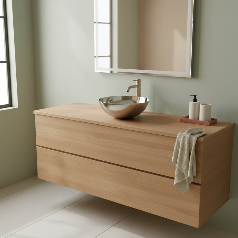 Lavabo vasca tonda da appoggio di Lineabeta in acciaio inox lucido senza piletta diam. cm 29x13h