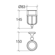 Portabicchiere in ottone con bicchiere in porcellana Venessia di Lineabeta oro