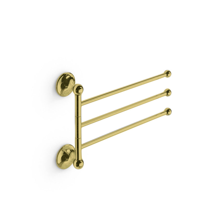 Porta Asciugamani triplo snodato Venessia di Lineabeta in ottone oro by CeramicStore | Lo specialista del tuo bagno