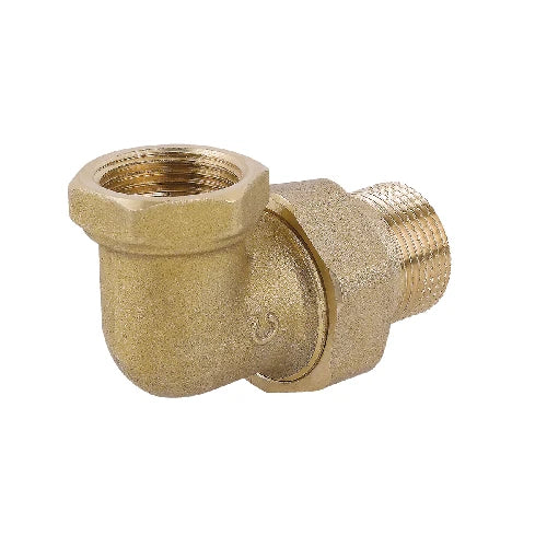 Raccordo curvo in 3 pz mf con o-ring in ottone giallo 1