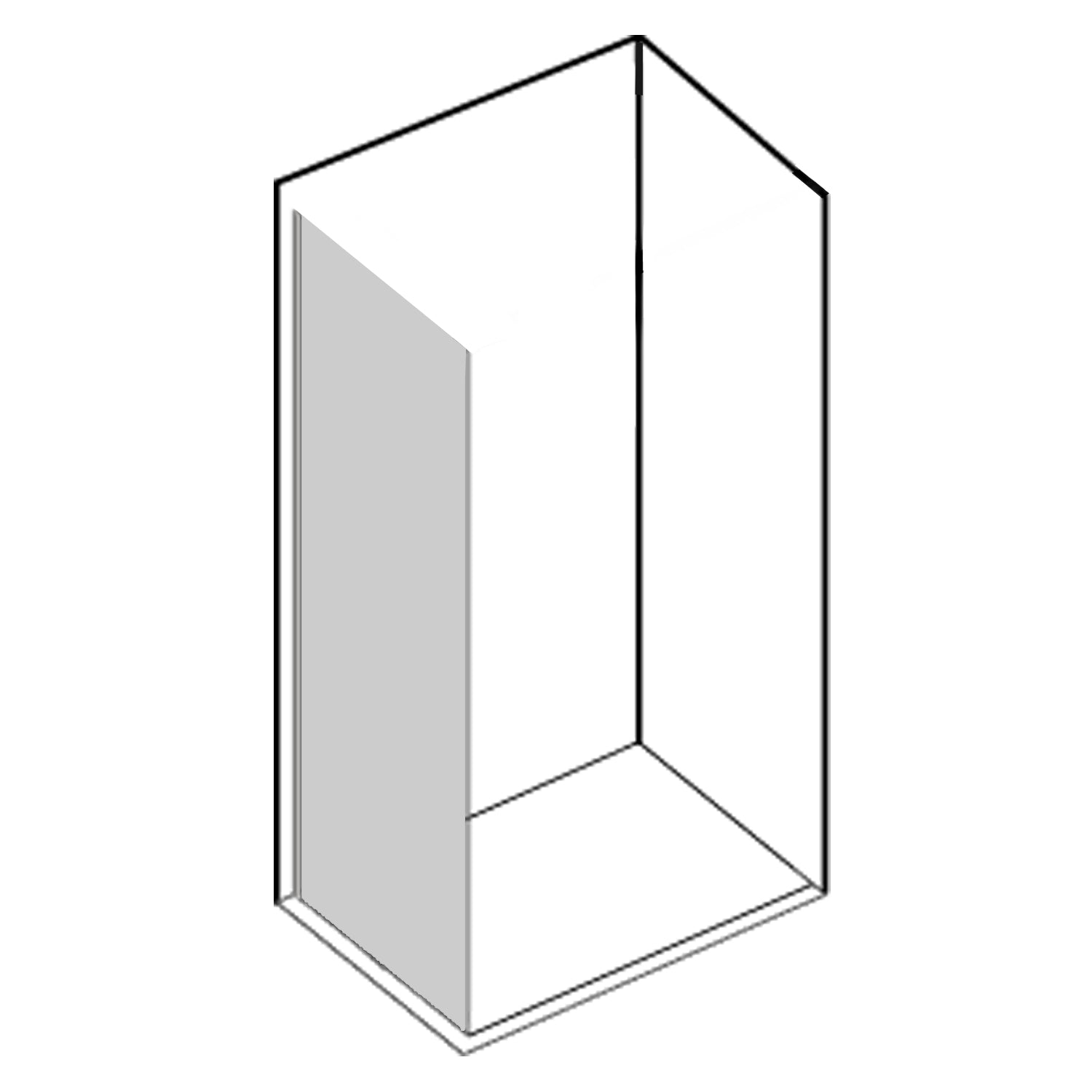 Parete doccia fissa in cristallo temperato mm 8 dimensione cm 90x200h modello Atlas per abbinamento con porta battente sx/dx o composizione in linea by CeramicStore | Lo specialista del tuo bagno