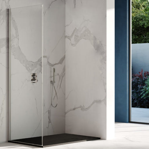 Parete doccia fissa in cristallo temperato mm 8 dimensione cm 90x200h modello Atlas per abbinamento con porta battente sx/dx o composizione in linea by CeramicStore | Lo specialista del tuo bagno