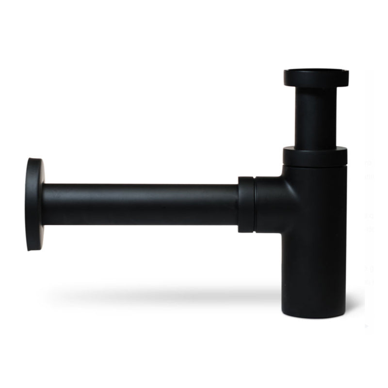 Kit Sifone di scarico e piletta in ottone verniciato nero opaco per lavelli da esterno 1"1/4 by CeramicStore | Lo specialista del tuo bagno