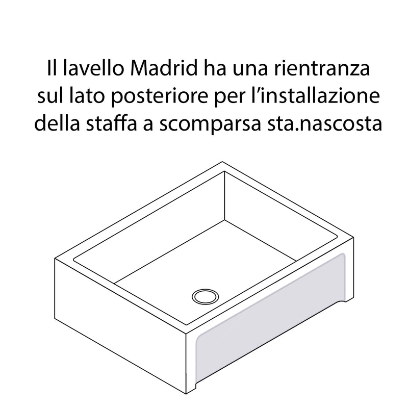 Lavello da esterno in cemento bianco cm 45x35x16h cm modello Desy by CeramicStore | Lo specialista del tuo bagno