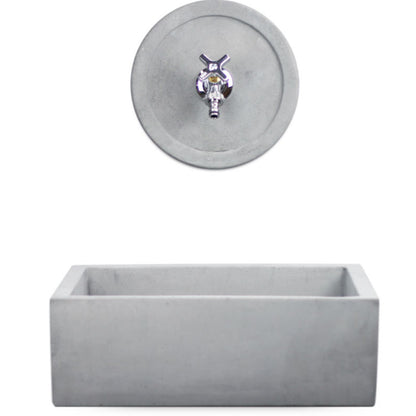 Lavello da esterno con rosone in cemento grigio cm 45x35 cm modello R-Desy by CeramicStore | Lo specialista del tuo bagno