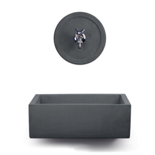 Lavello da esterno con rosone in cemento antracite cm 45x35 cm modello R-Desy by CeramicStore | Lo specialista del tuo bagno