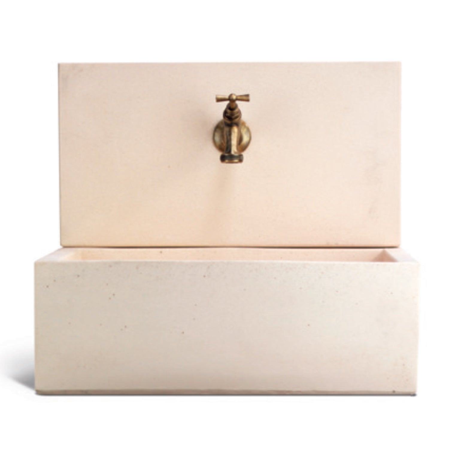 Acquaio da giardino con para-schizzi in cemento rosa cm 45x35 cm modello Q-Desy by CeramicStore | Lo specialista del tuo bagno
