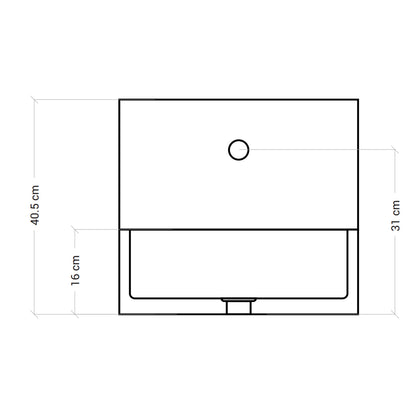 Acquaio da giardino con para-schizzi in cemento antracite cm 45x35 cm modello Q-Desy by CeramicStore | Lo specialista del tuo bagno