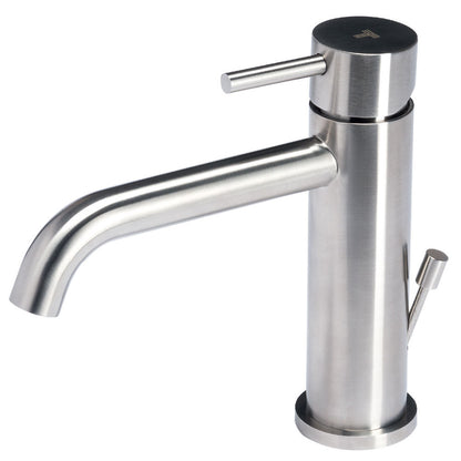 Miscelatore monocomando in acciaio Inox Satinato per lavabo da bagno con scarico collezione Nilo di Tubico