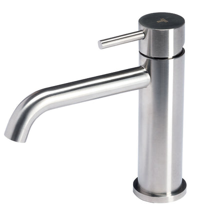 Miscelatore monocomando  per lavabo da bagno in acciaio Inox Satinato senza scarico collezione Nilo di Tubico