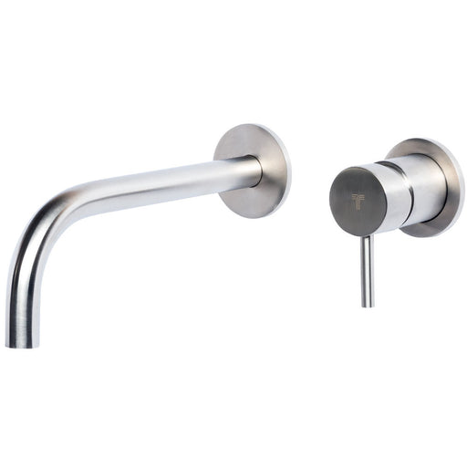 Miscelatore monocomando per lavabo a parete in acciaio Inox Satinato senza scarico collezione Nilo di Tubico