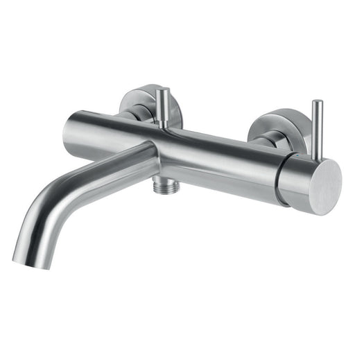 Miscelatore monocomando vasca esterno con set duplex in acciaio Inox Satinato collezione Nilo di Tubico by CeramicStore | Lo specialista del tuo bagno