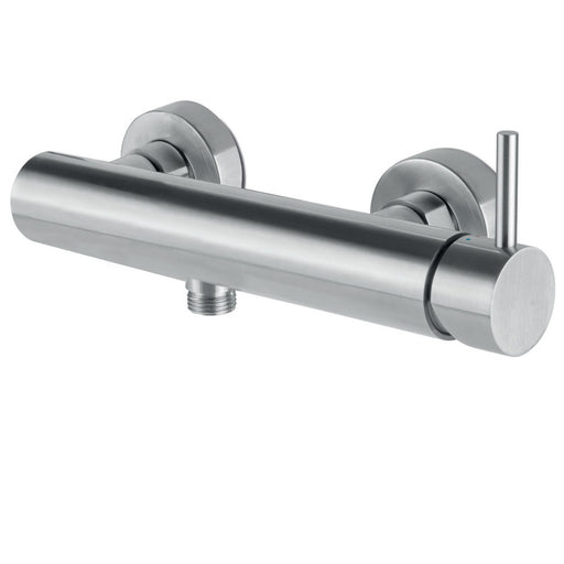 Miscelatore monocomando doccia esterno con attacco saliscendi in acciaio Inox Satinato collezione Nilo di Tubico by CeramicStore | Lo specialista del tuo bagno