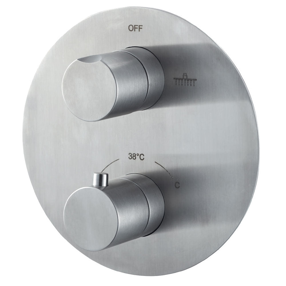 Miscelatore Termostatico per doccia incasso con deviatore a 2 vie in acciaio Inox Satinato collezione Nilo di Tubico by CeramicStore | Lo specialista del tuo bagno