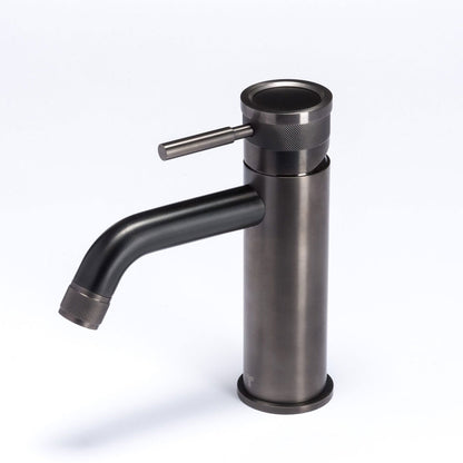 Rubinetto miscelatore Lavabo in acciaio inox 316L Finitura PVD Nero senza scarico e bocca di erogazione con anticalcare