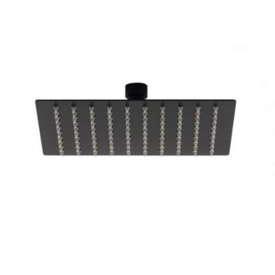 Set soffione doccia con braccio tondo e miscelatore con set doccia quadro in nero opaco Paffoni by CeramicStore | Lo specialista del tuo bagno