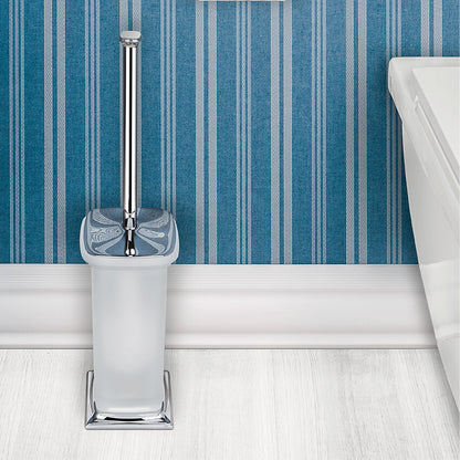 Porta scopino d'appoggio in ottone cromato e vetro collezione Portofino di Colombo Design by CeramicStore | Lo specialista del tuo bagno