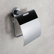 Portarotolo Coperto in ottone cromato Colombo Design collezione Basic Con fissaggio a tassello e ad incollo con kit opzionale