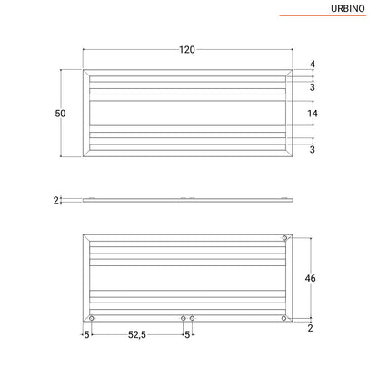 Termoarredo piatto Lazzarini 500x1200 mm interasse 1100 mm/50 mm modello Urbino finitura Bianco by CeramicStore | Lo specialista del tuo bagno