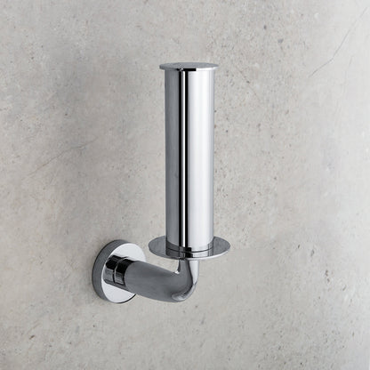 Portarotolo Verticale Nero Opaco Colombo Design collezione Basic Con fissaggio a tassello e ad incollo con kit opzionale