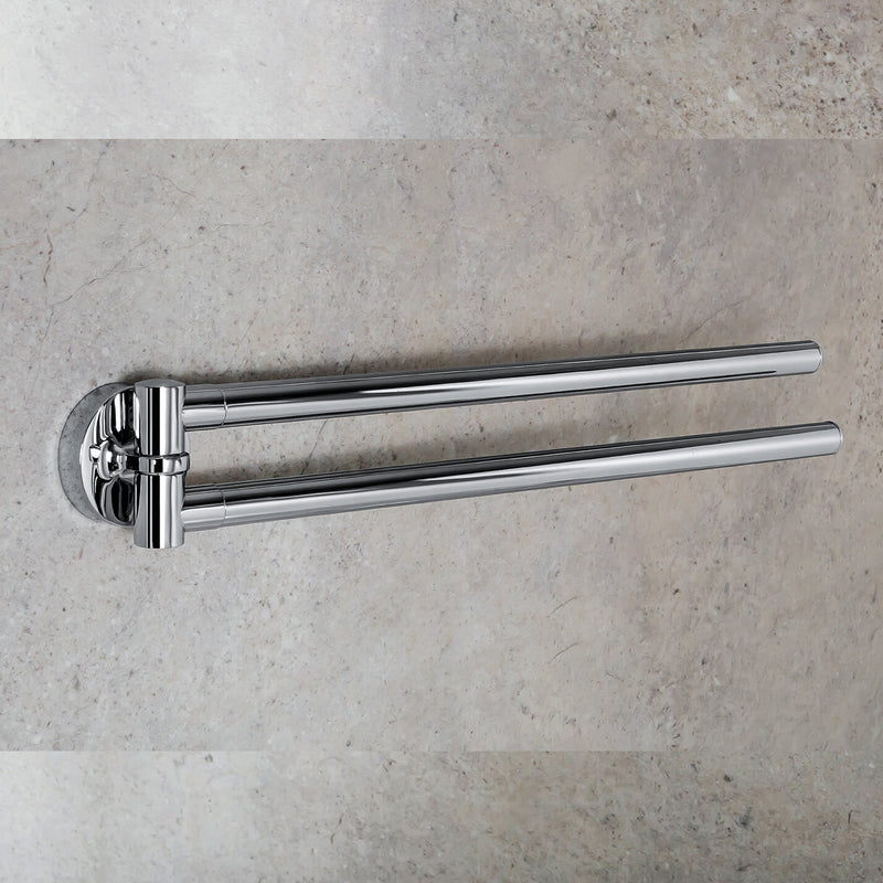 Porta salviette doppio a snodo in ottone cromato Colombo Design collezione Basic Con fissaggio a tassello by CeramicStore | Lo specialista del tuo bagno