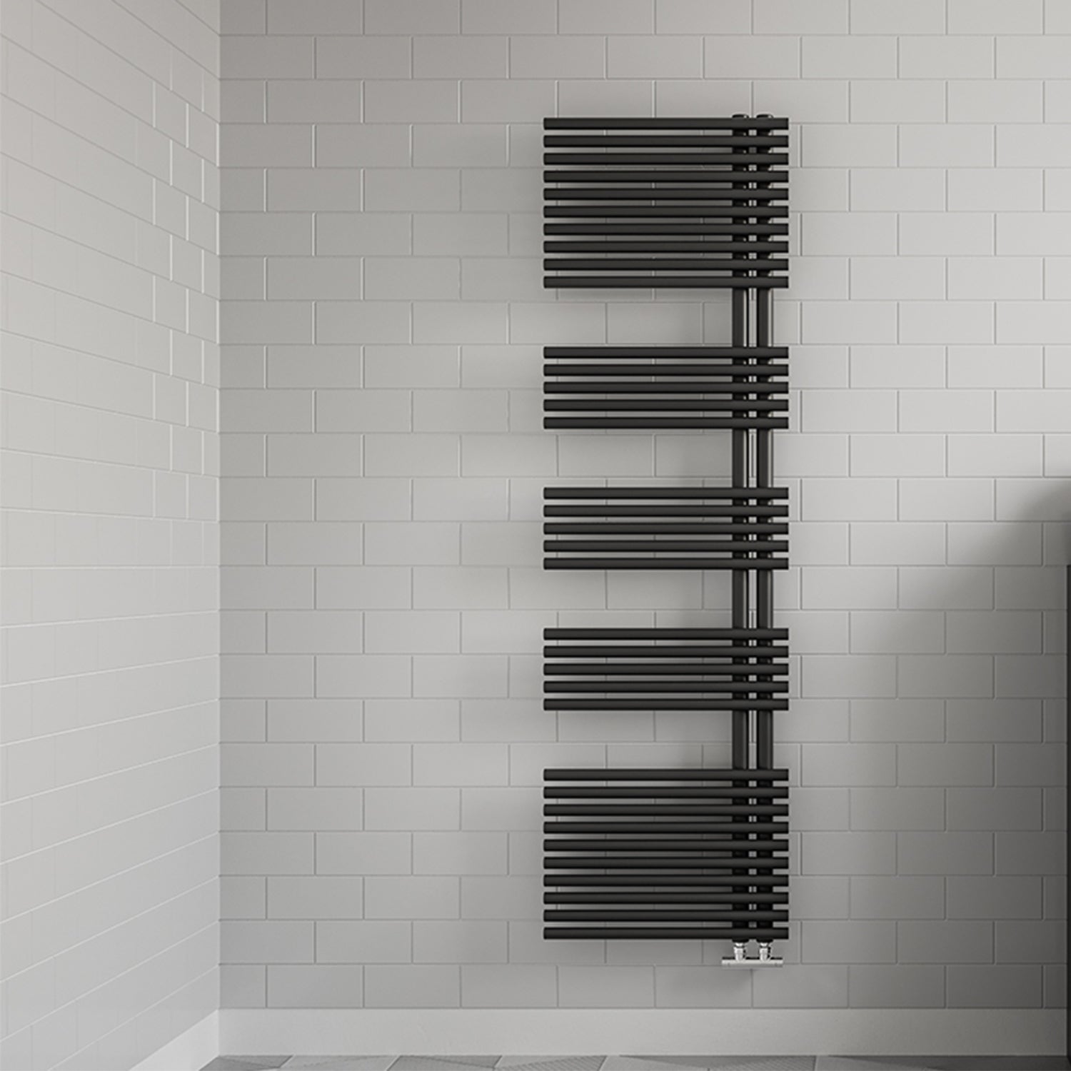 Termoarredo a bandiera 1700x500 mm interasse 50 mm modello Bari finitura Antracite by CeramicStore | Lo specialista del tuo bagno