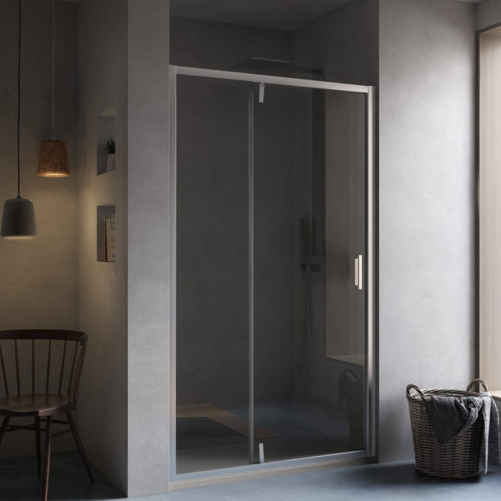 Porta doccia battente da 130 cm modello Dioniso in cristallo trasparente 6 mm reversibile by CeramicStore | Lo specialista del tuo bagno