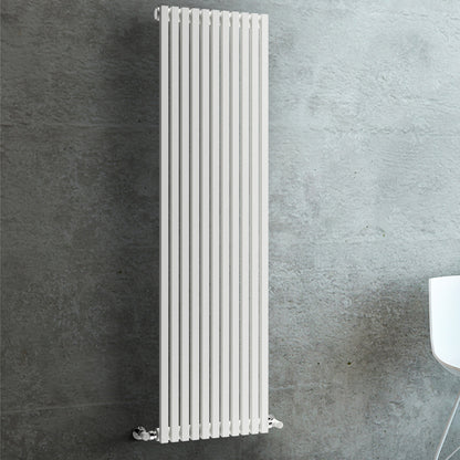 Termoarredo singolo Lazzarini 1506x392 mm interasse 392/1470 mm modello Grosseto V finitura Bianco by CeramicStore | Lo specialista del tuo bagno