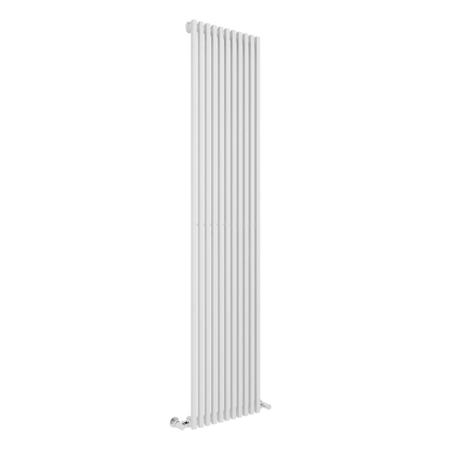 Termoarredo singolo Lazzarini 1806x392 mm interasse 392/1770 mm modello Grosseto V finitura Bianco by CeramicStore | Lo specialista del tuo bagno