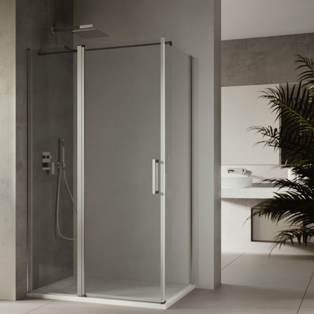 Porta doccia ad apertura battente reversibile per nicchia da 70 cm modello Demetra in cristallo trasparente 6 mm by CeramicStore | Lo specialista del tuo bagno