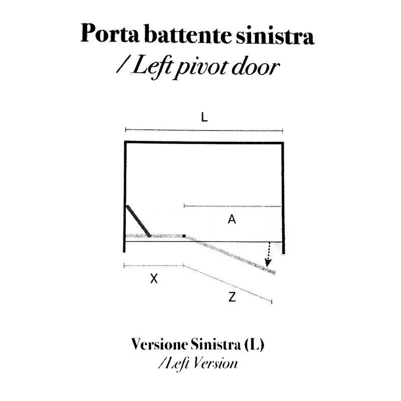 Porta doccia battente versione sinistra cm 120 modello Atlas in cristallo temperato mm 8 by CeramicStore | Lo specialista del tuo bagno